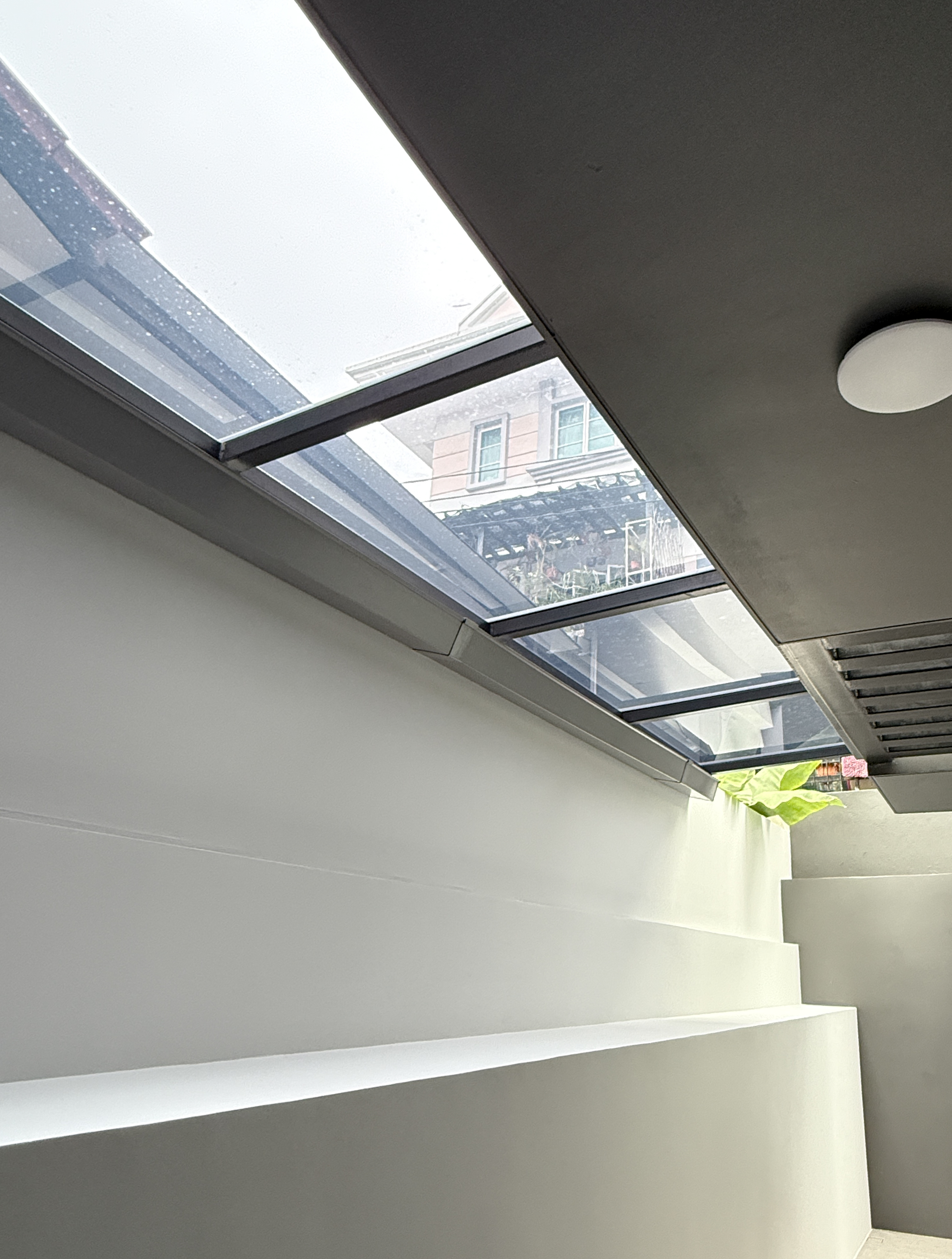 Roofing installed at backyard