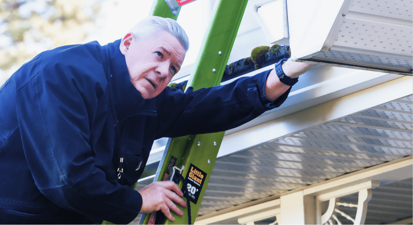Vin inspecting roof in Kelowna Okanagan