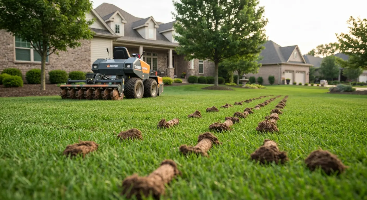 Lawn aeration service