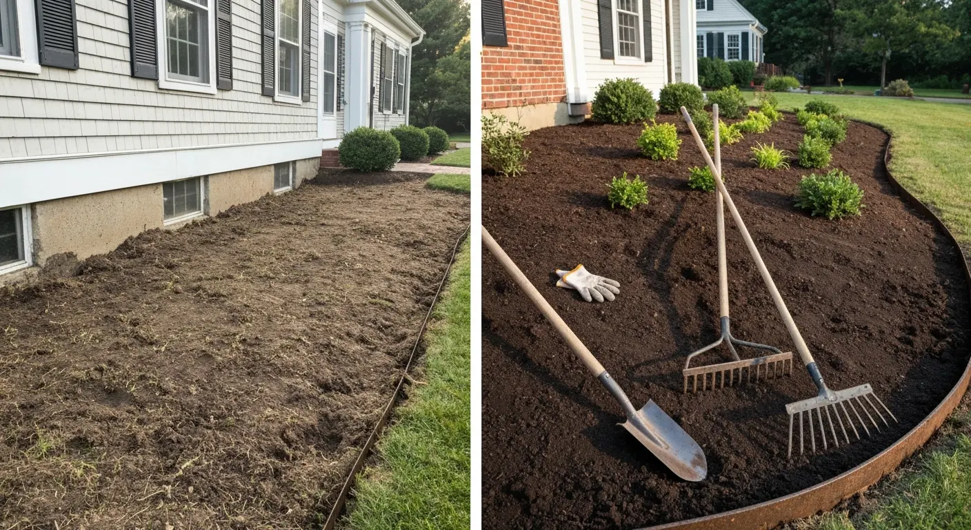 Planting bed renovation in progress