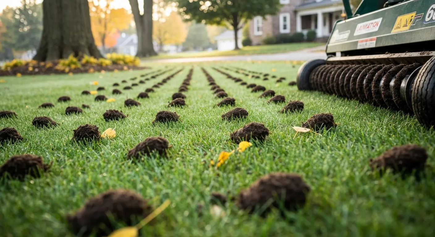 Lawn aeration process