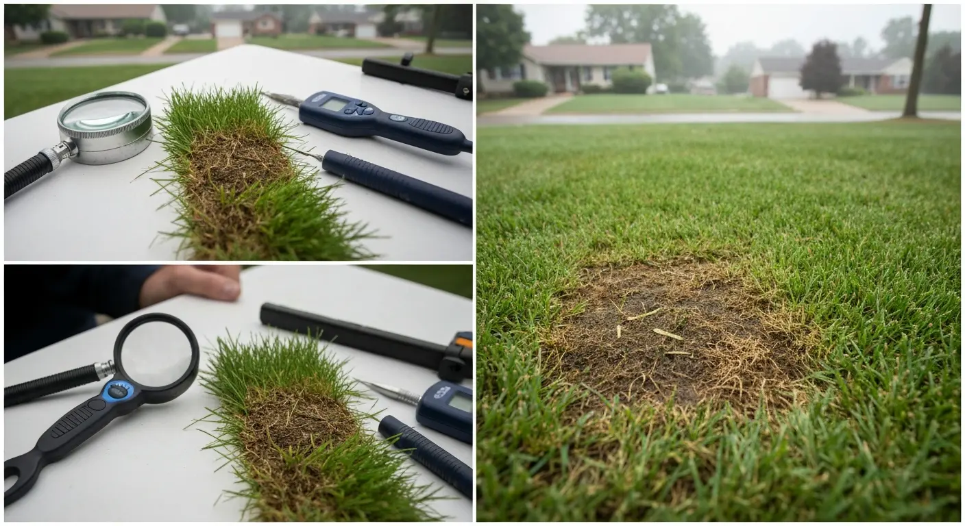 Disease identification on lawn grass