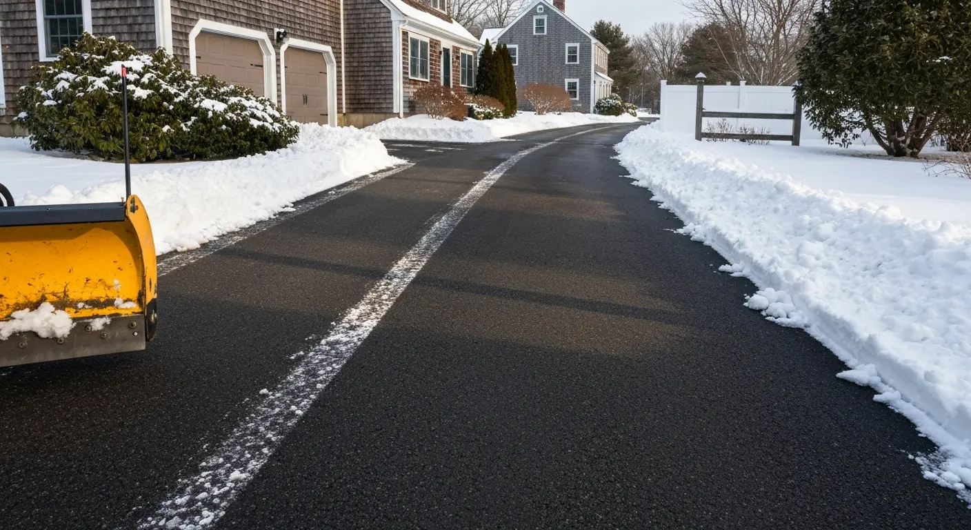 Driveway snow plowing service