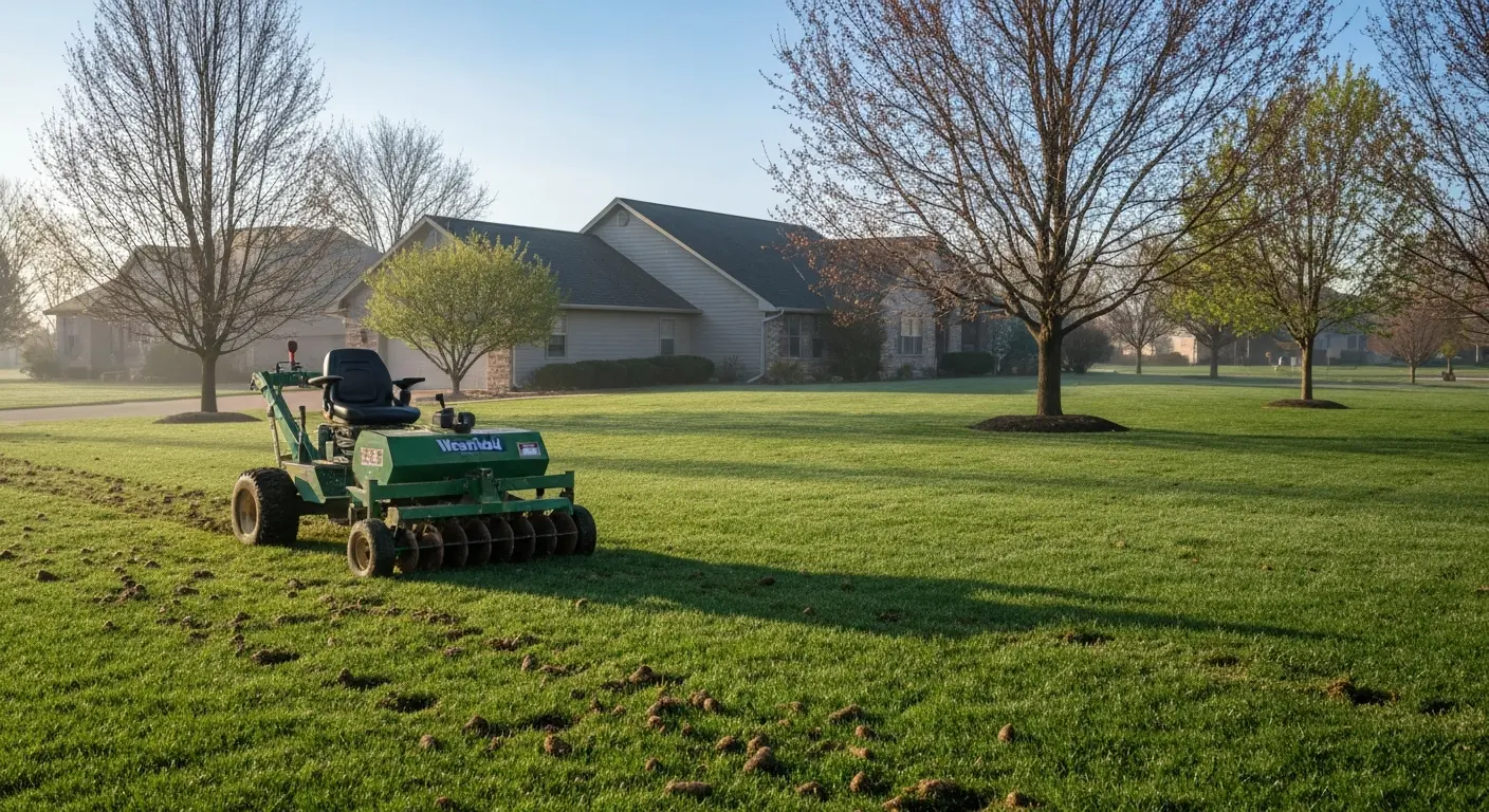 Spring lawn aeration
