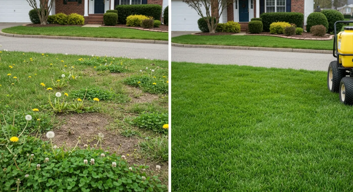 Weed-free lawn comparison