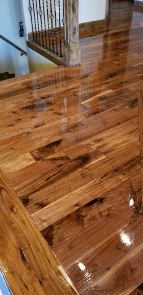 Refinished hardwood floor in a Utah County home