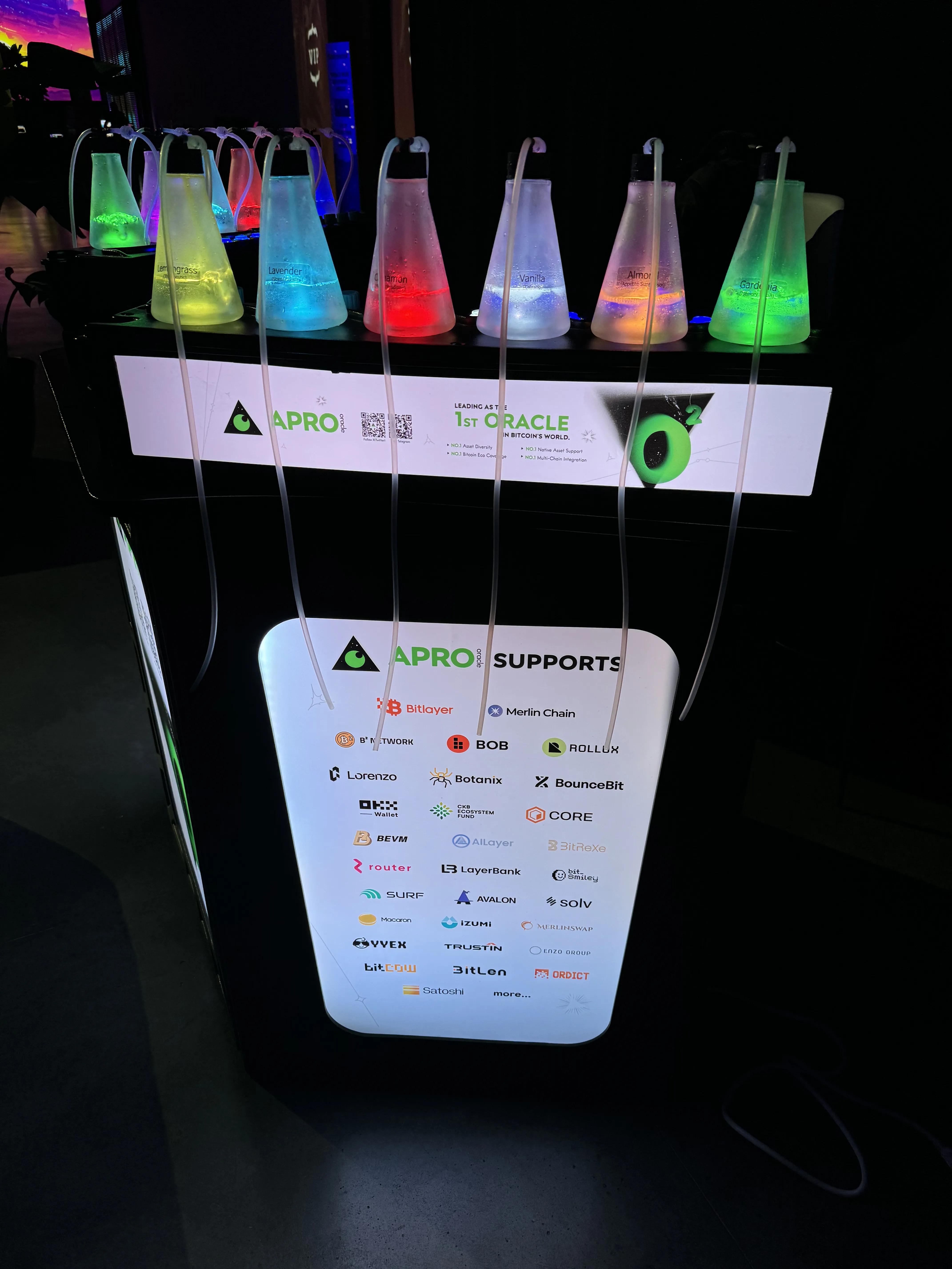 Custom-branded OxygenBar360 mobile oxygen bar at a Santa Clara corporate event