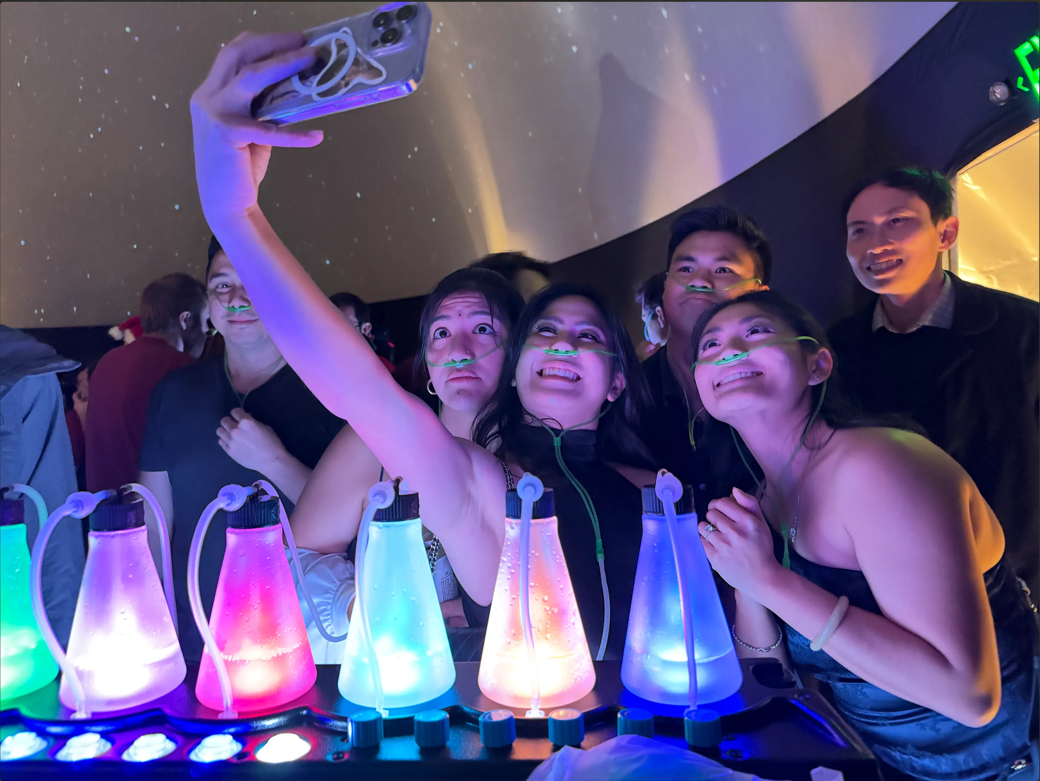 Custom-branded OxygenBar360 oxygen bar at a corporate brand activation