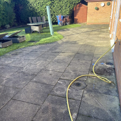 Before Garden Patio Cleaning Manchester
