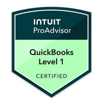 Intuit QuickBooks ProAdvisor Level 1 Certified badge