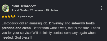 Customer review 16 for Liquid Magic Exterior Cleaning Service