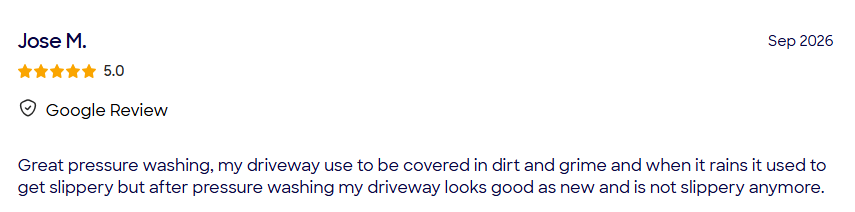 Customer review 1 for Liquid Magic Exterior Cleaning Service