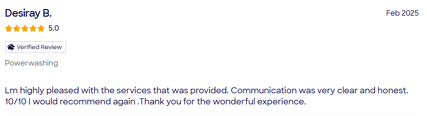 Customer review 11 for Liquid Magic Exterior Cleaning Service
