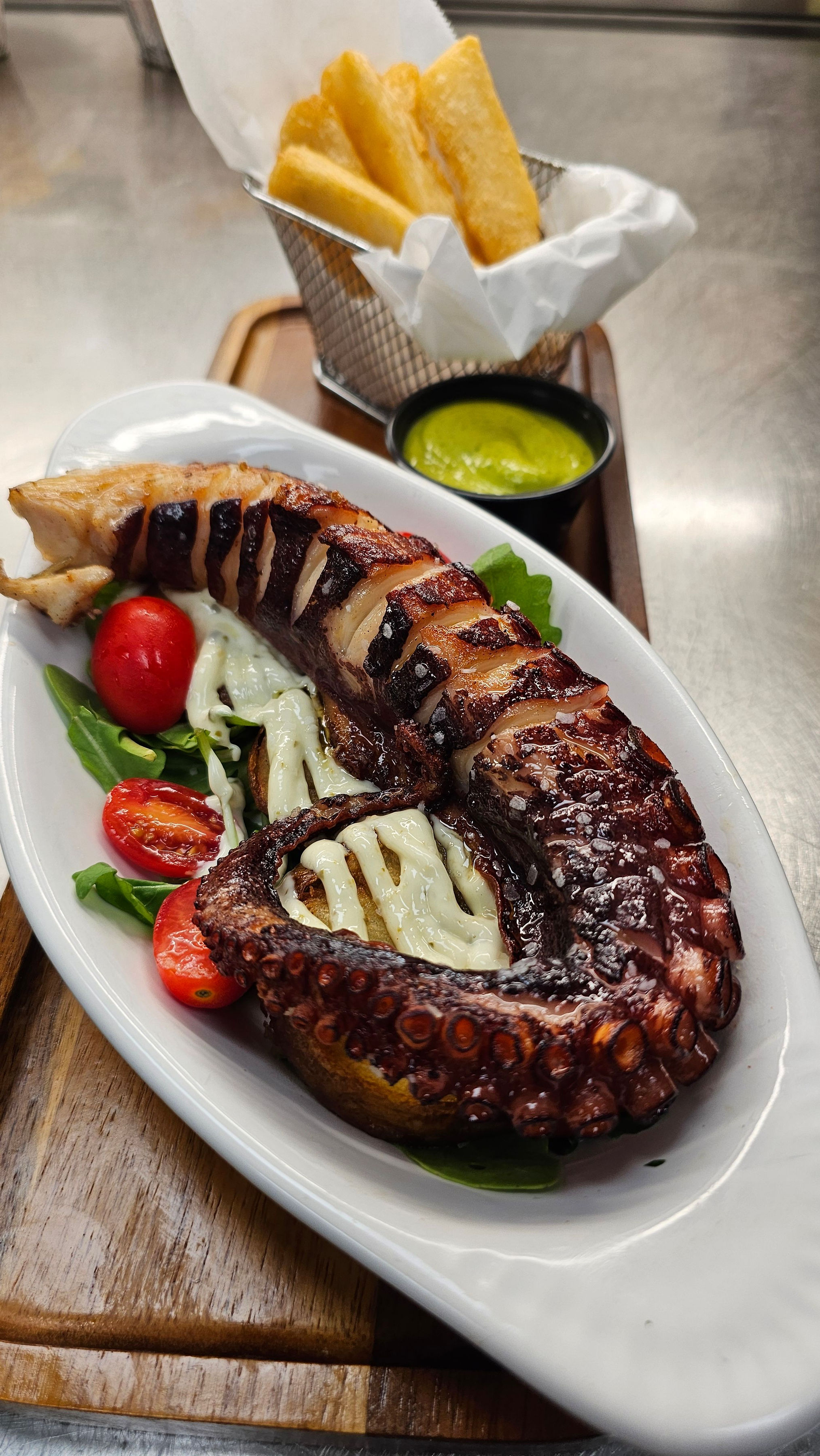 Grilled octopus at Cow Steakhouse