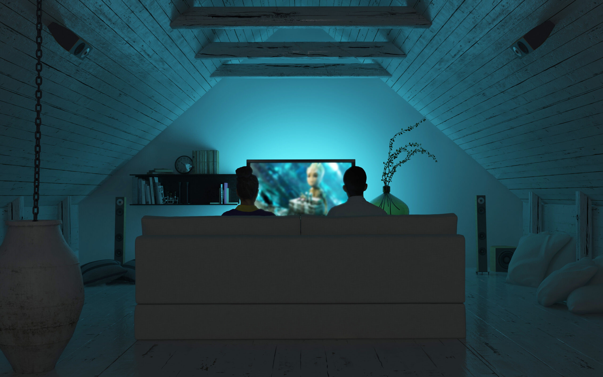 People enjoying home theater