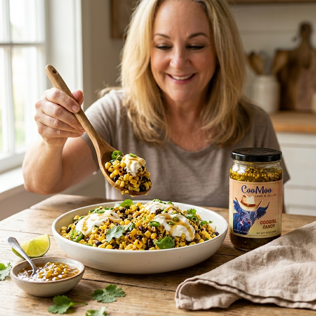 Coogirl Candy Charred Corn & Black Bean Summer Salad
