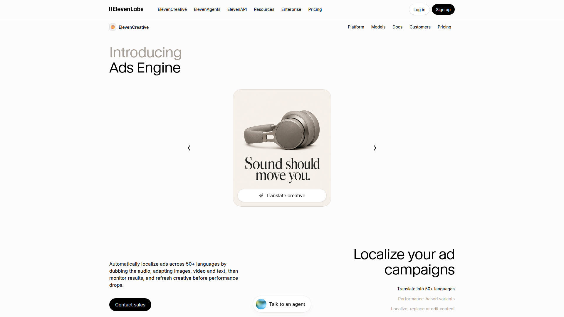 Featured image for Ads Engine by ElevenLabs