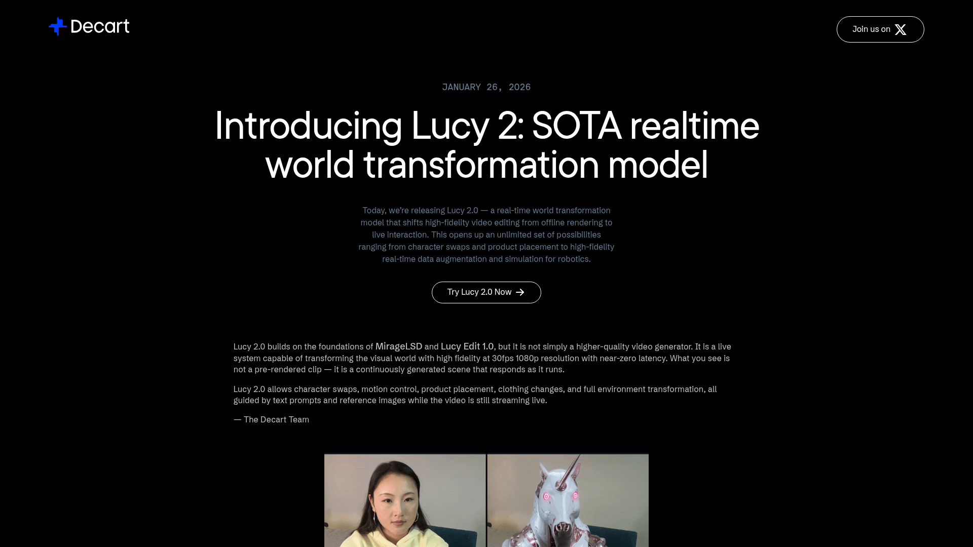 Featured image for Lucy 2 by Decart