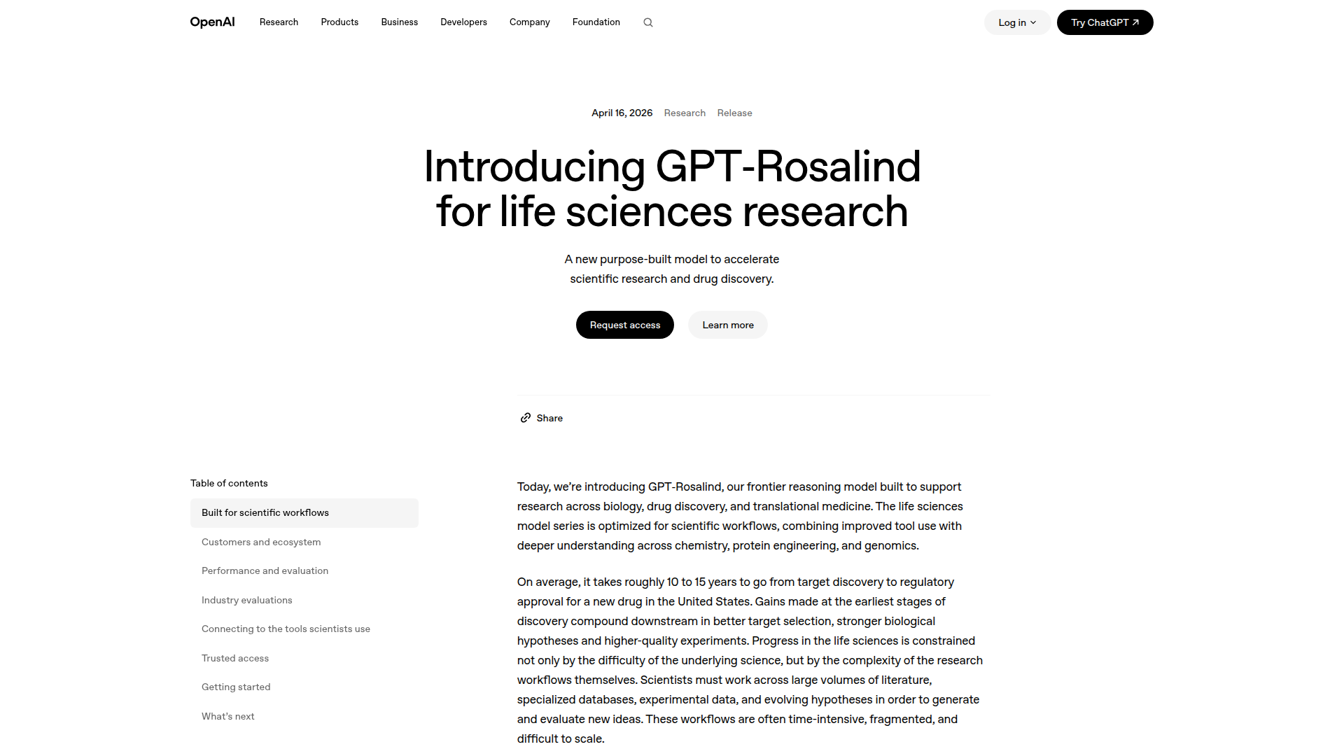 Featured image for GPT-Rosalind