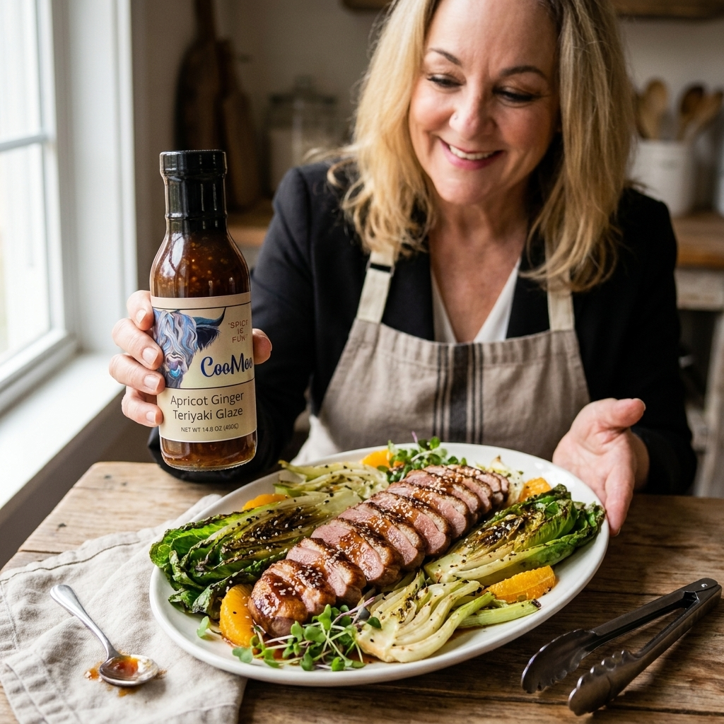 Apricot Ginger Teriyaki Glazed Duck Breast Salad
