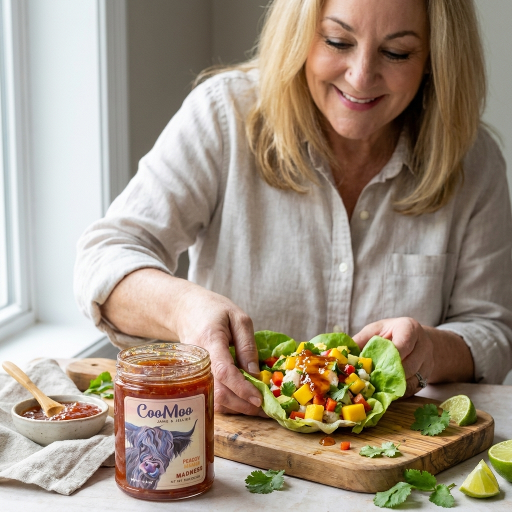 Peachy Mango Madness Chilled Seafood Ceviche Lettuce Cups