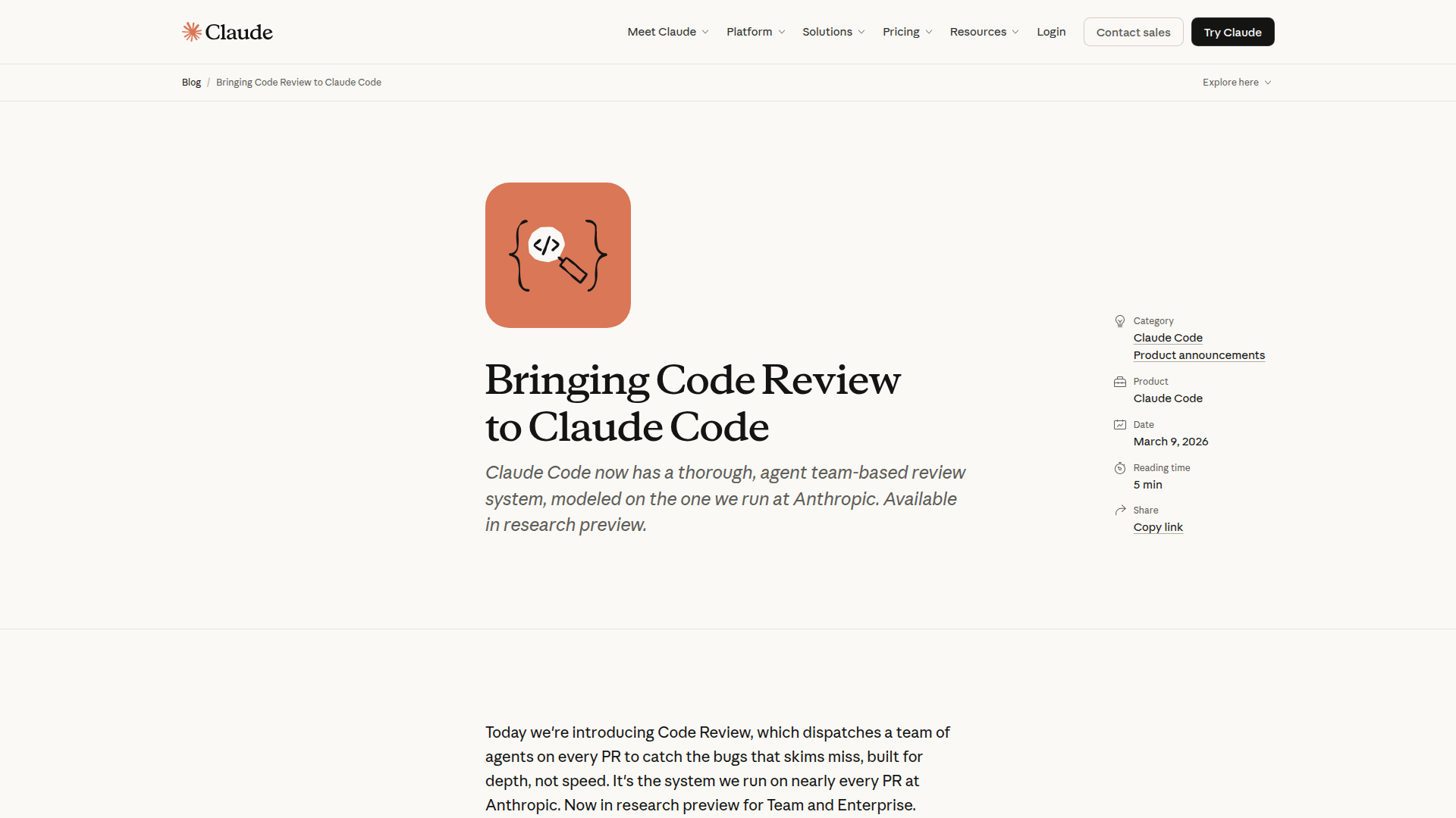 Featured image for Code Review for Claude Code