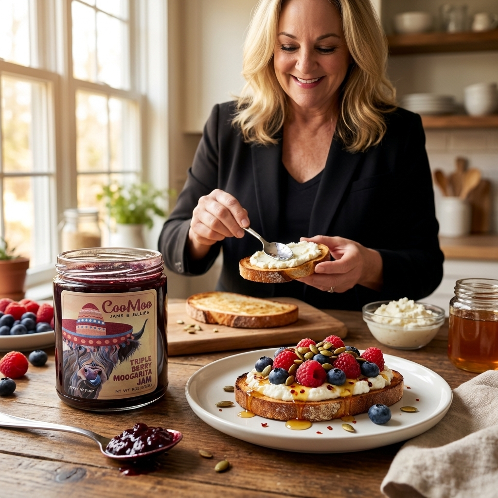 Moogarita Berry Breakfast Ricotta Toasts