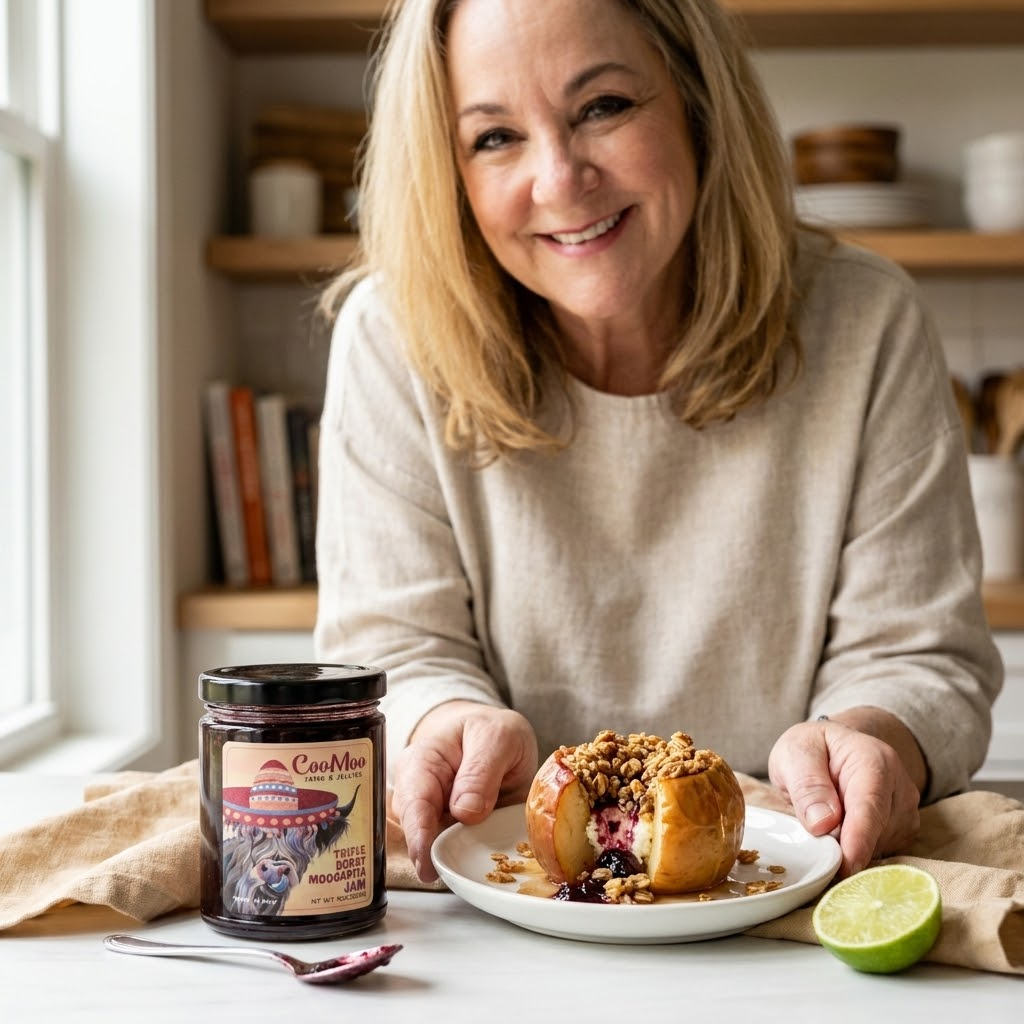 Moogarita Berry Goat Cheese-Stuffed Baked Apples