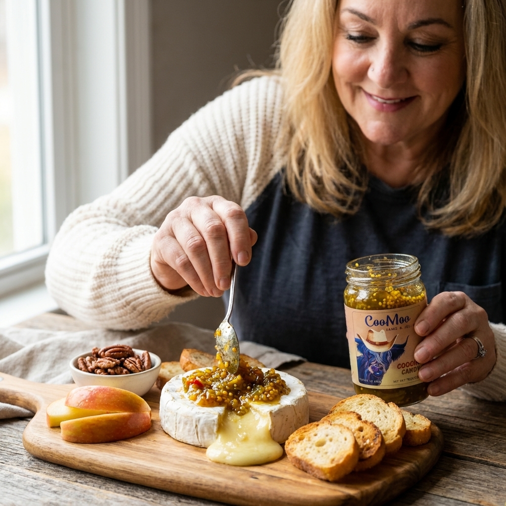 Coogirl Candy Baked Brie & Apple Crostini Platter