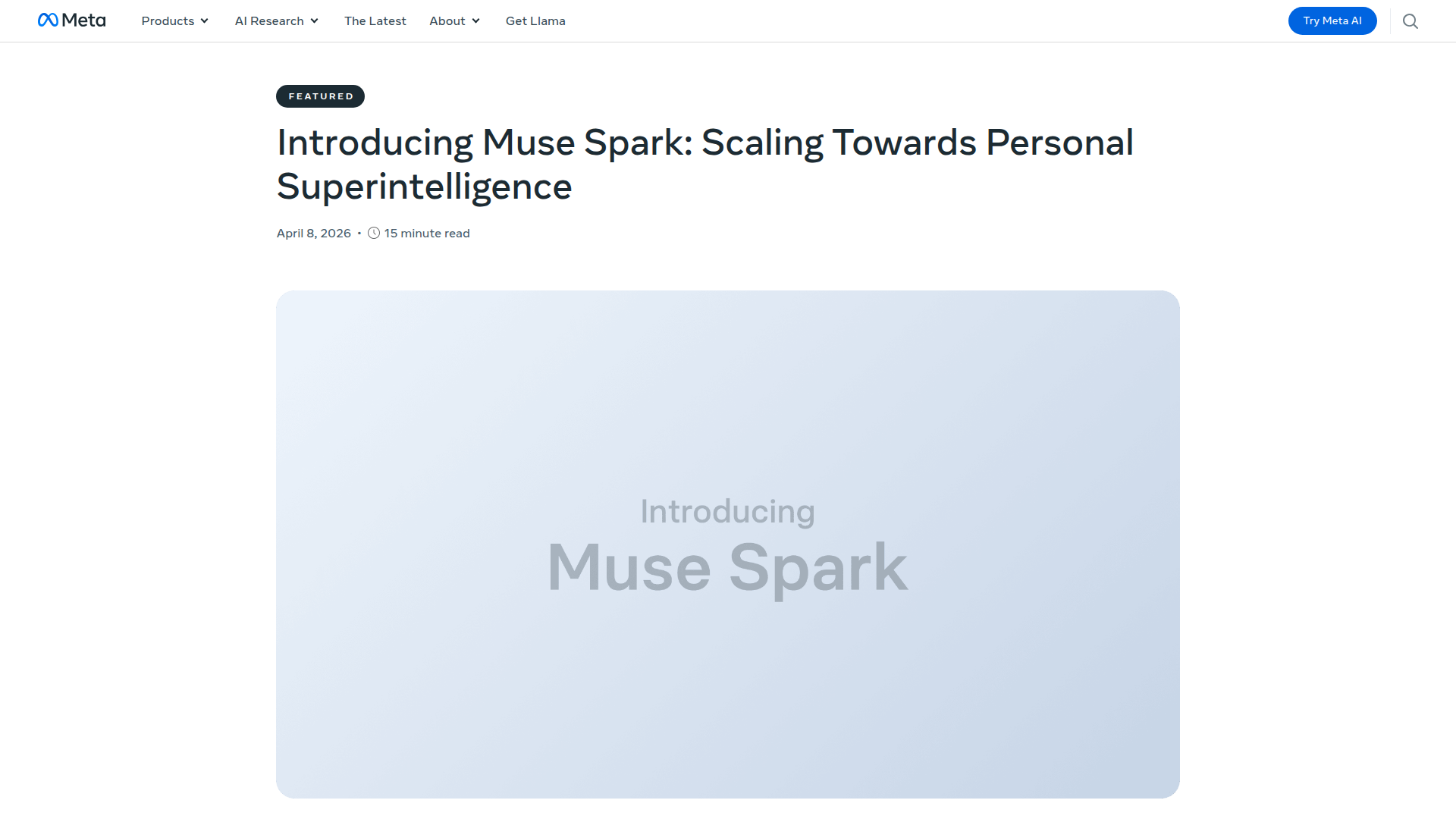 Featured image for Meta Muse Spark