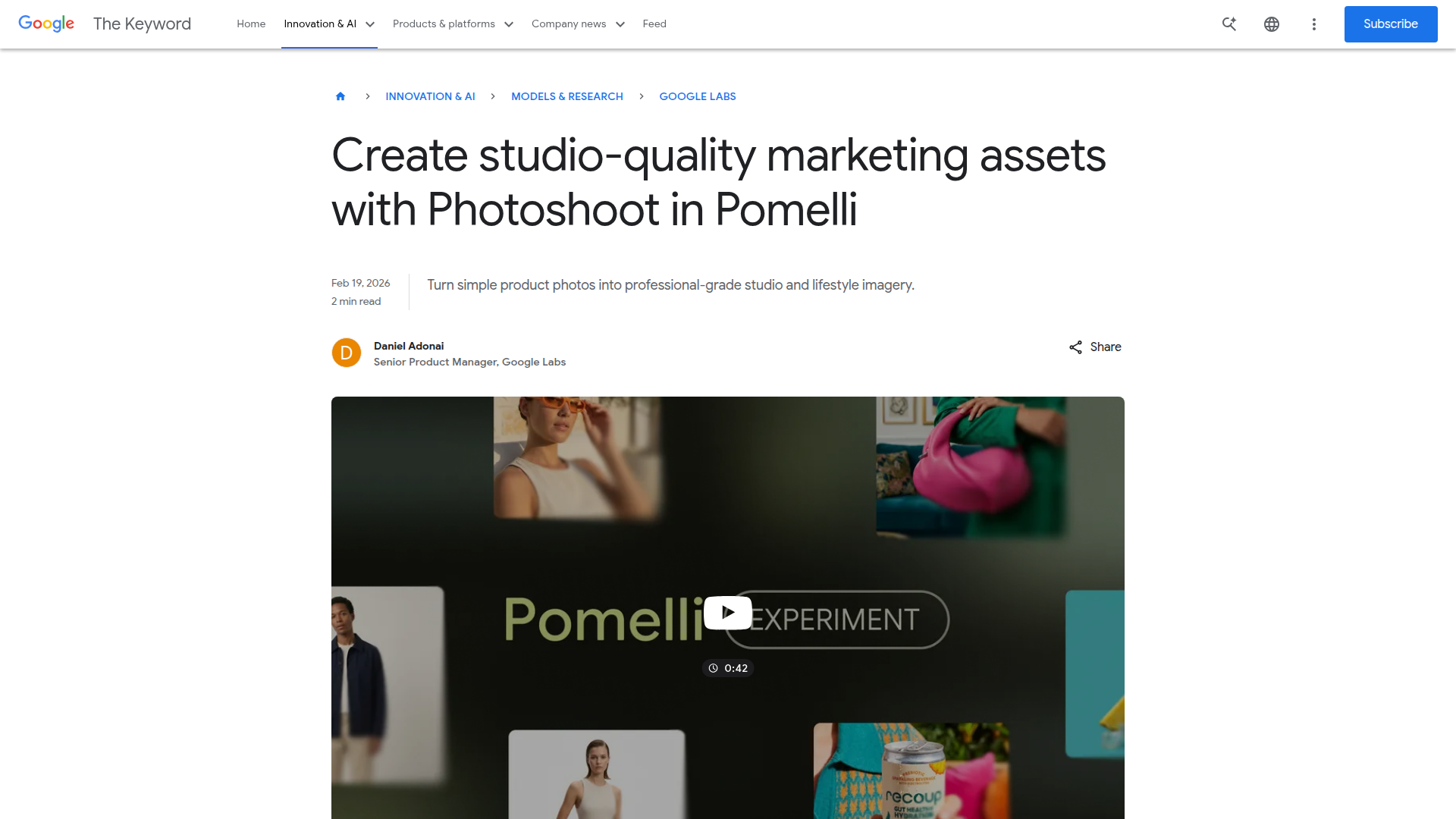 Featured image for Pomelli's Photoshoot