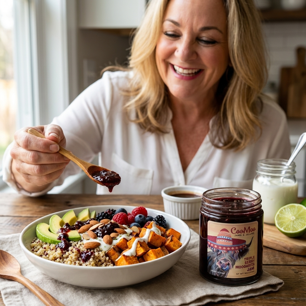 Moogarita Berry Grain Bowl with Chili Lime Yogurt Drizzle