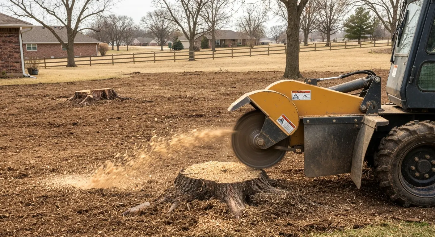 Stump grinding service in Shawnee