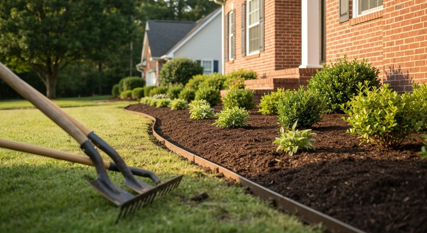 Foundation garden bed installation