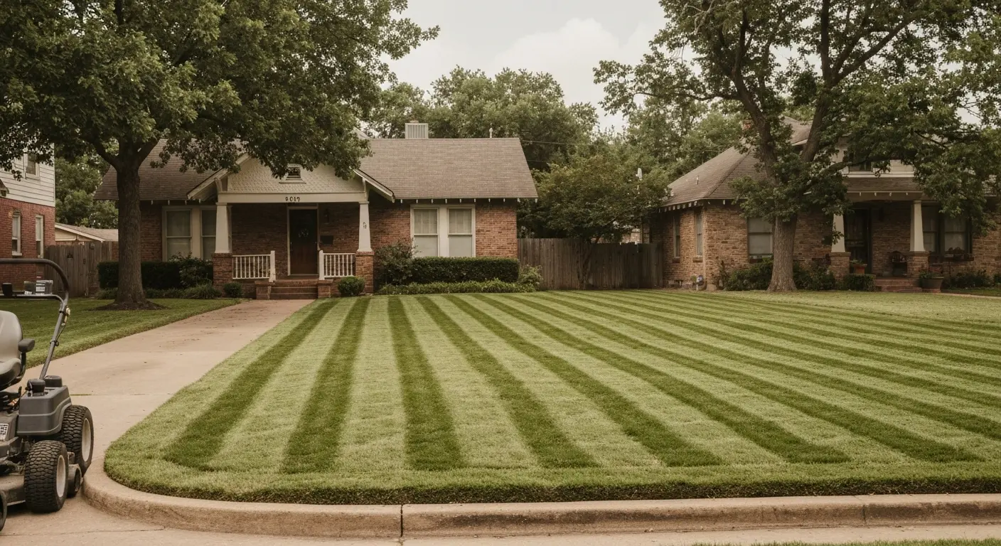 Residential lawn mowing service
