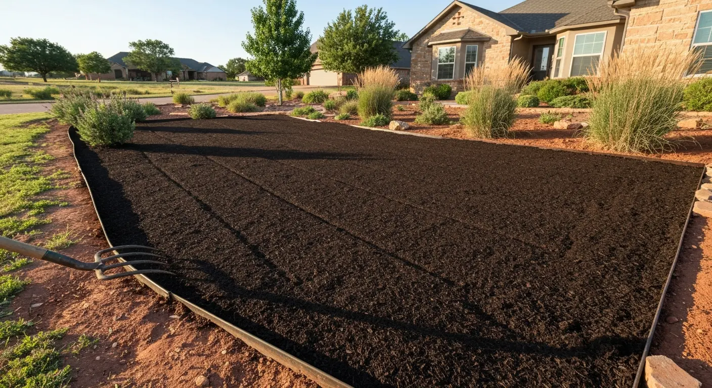 Garden bed mulching service