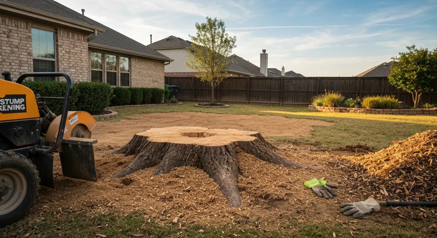 Stump grinding in Edmond