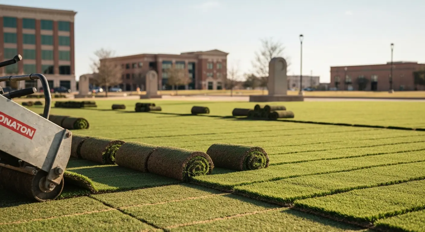 Commercial property sod installation in Oklahoma City