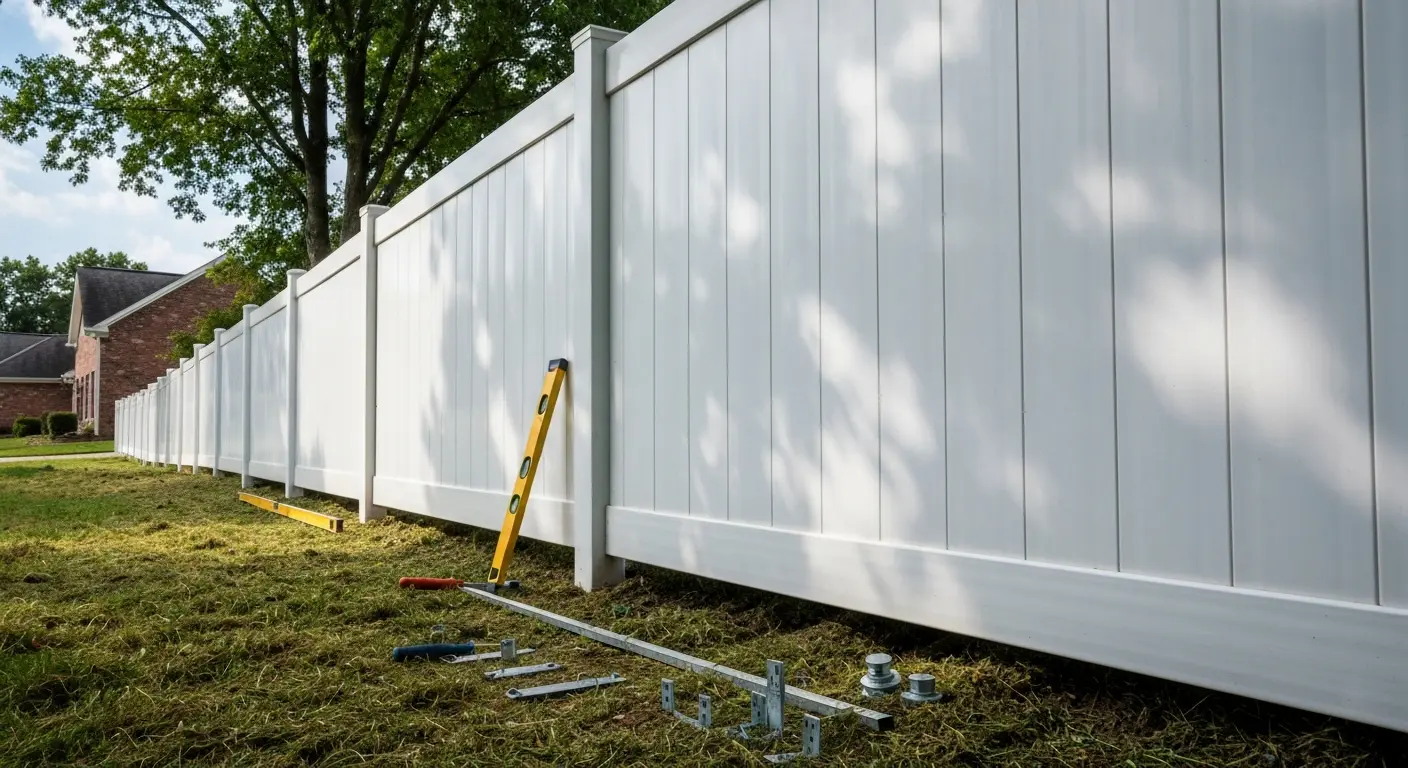 Vinyl fence installation