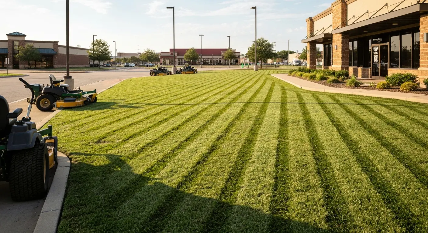 Commercial lawn mowing service