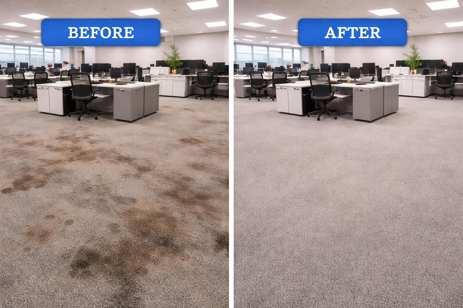 Carpet cleaning before and after