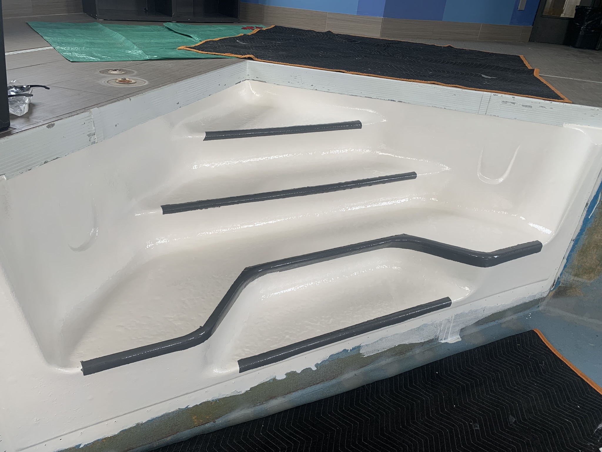 Commercial step — with anti-slip treads after