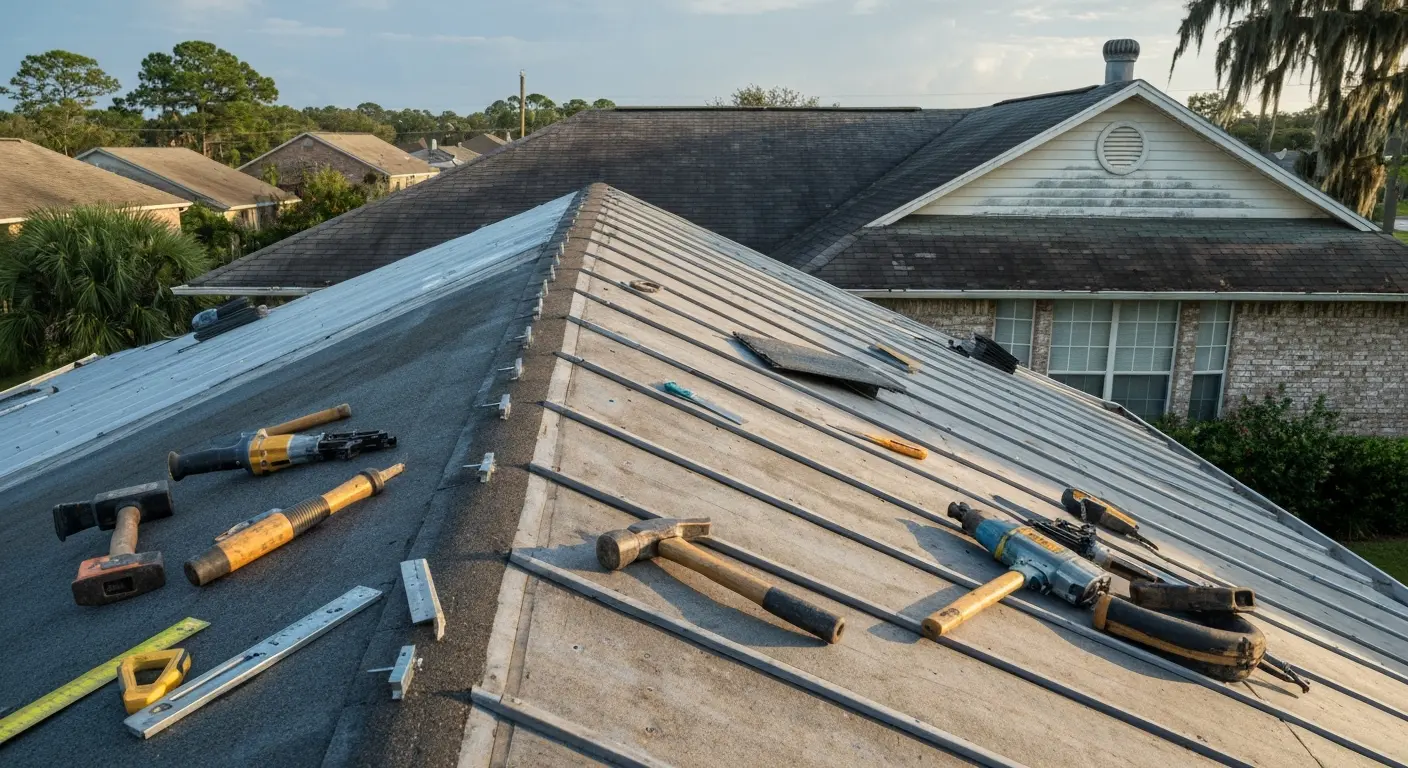 Roof repair work