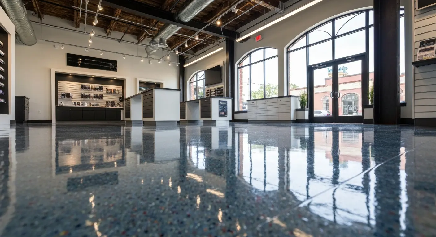 Retail showroom epoxy floor