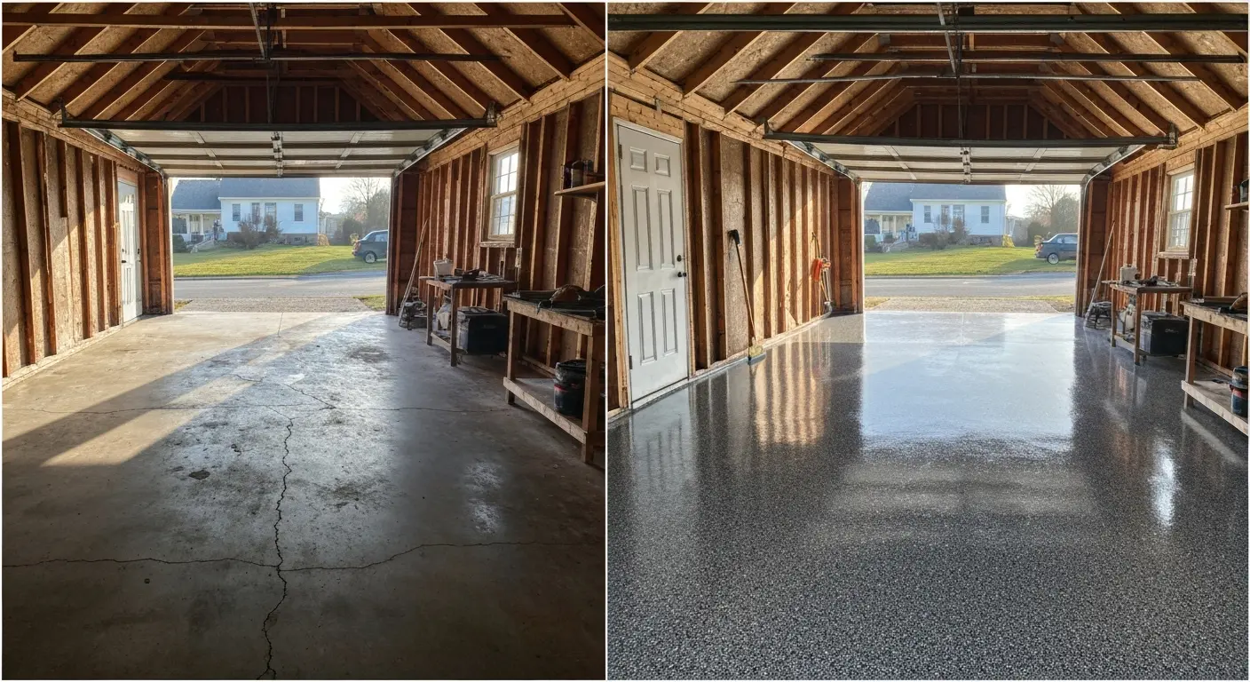 Garage floor epoxy flake coating