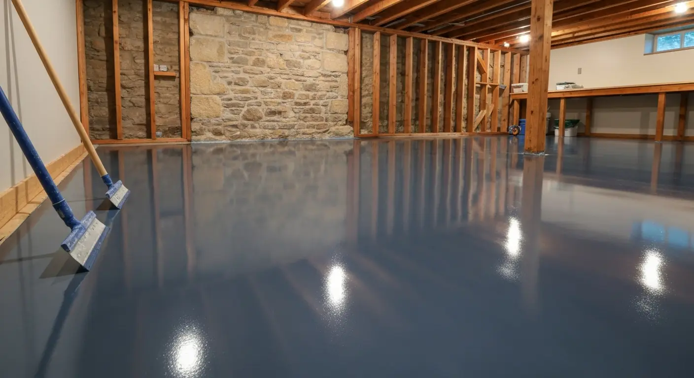 Basement epoxy flooring