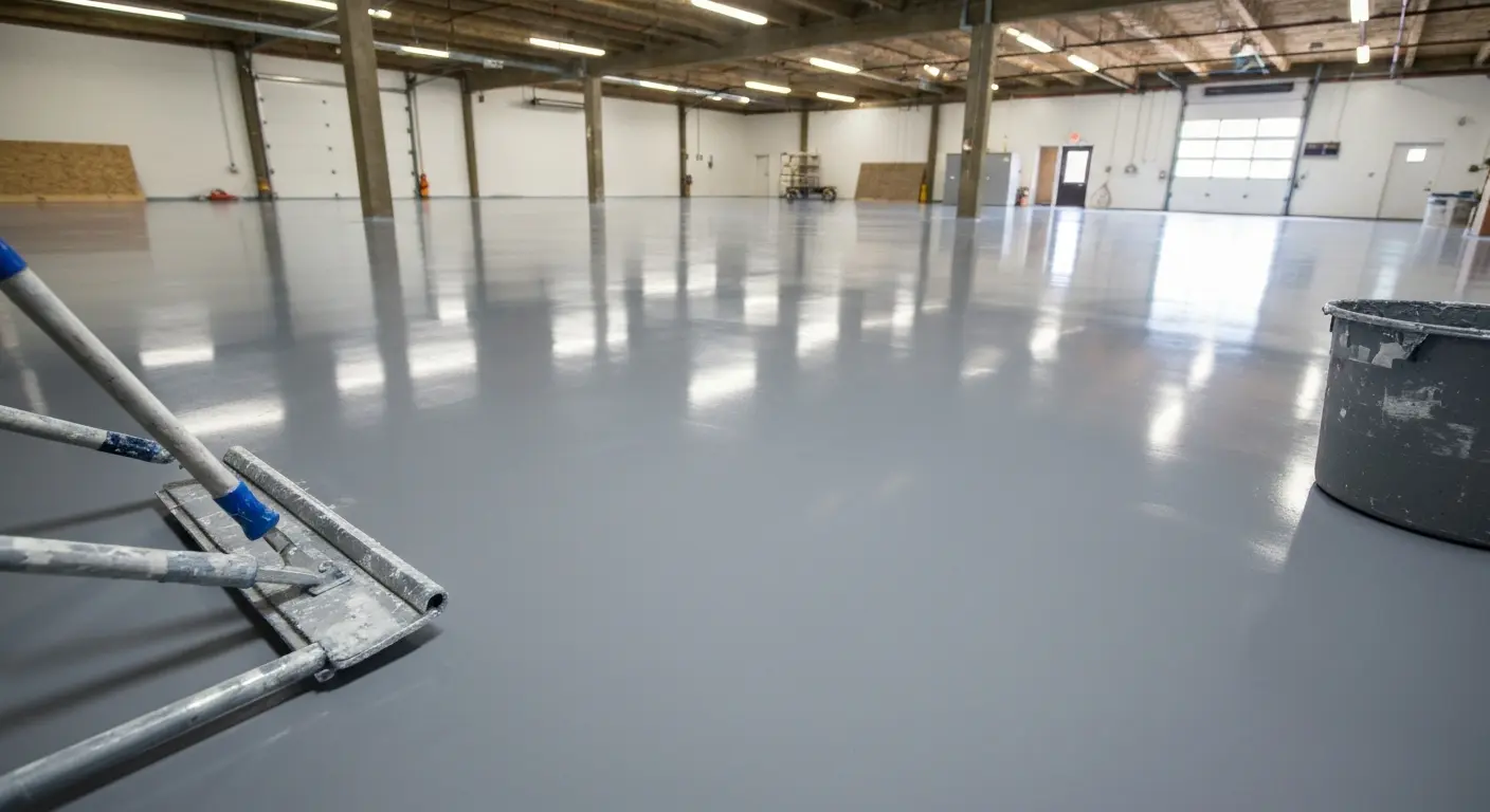 Solid color epoxy floor