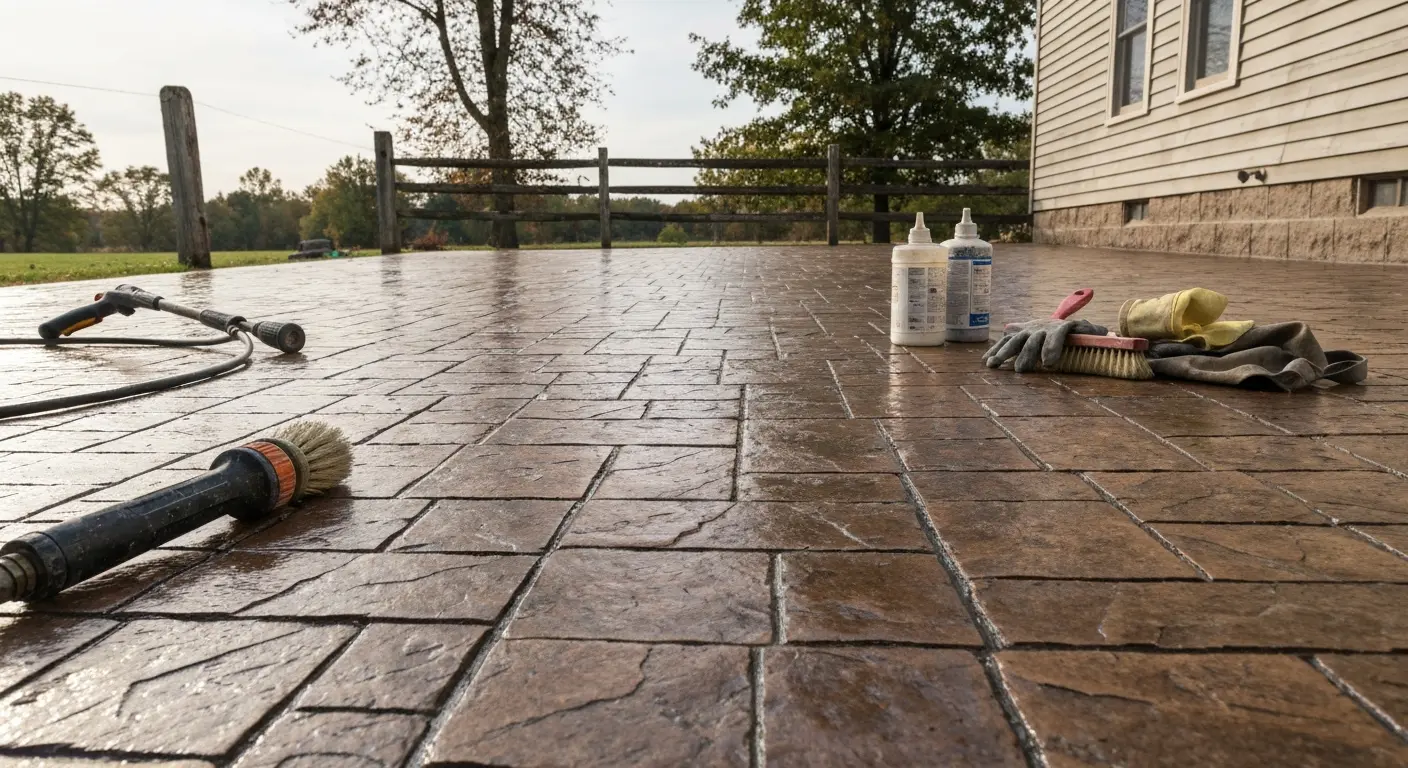 Stamped concrete restoration
