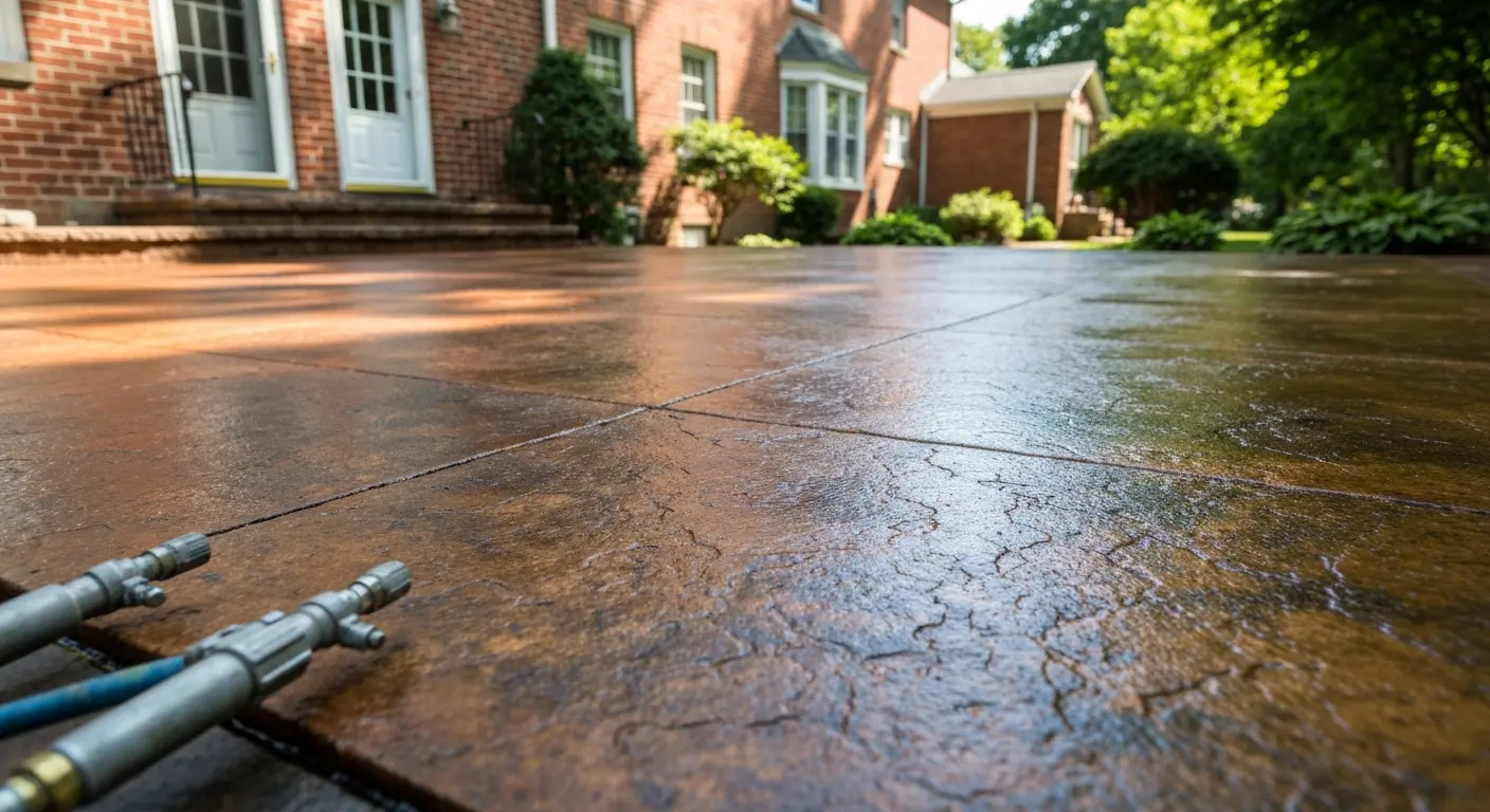 Stained and sealed concrete