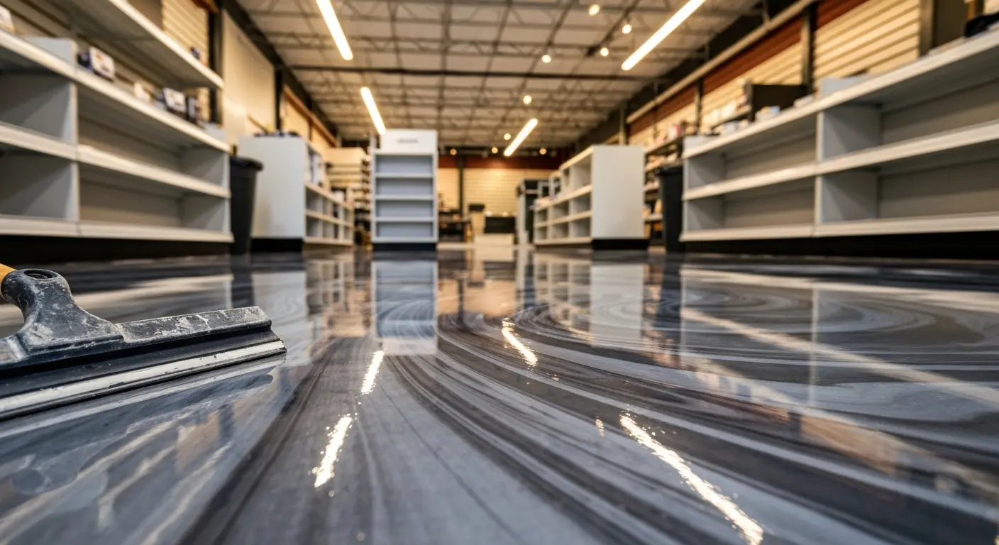 Metallic epoxy showroom floor